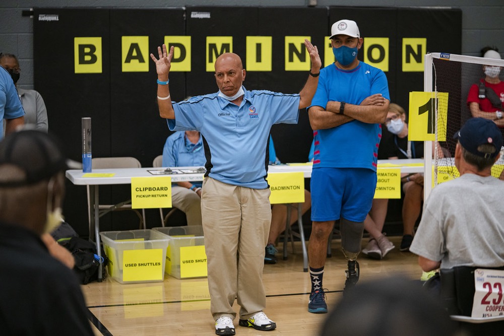Tournament official at a badminton event