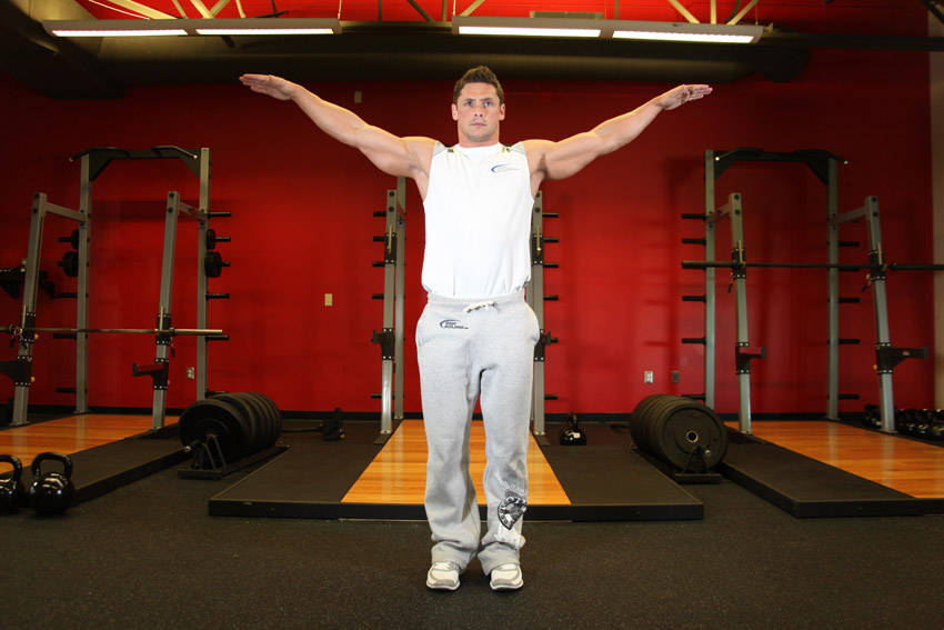 Shoulder circles & arm swings: end position