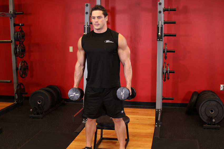 Chair box squat: start position