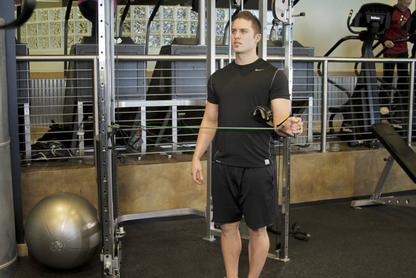 Band external rotation: end position