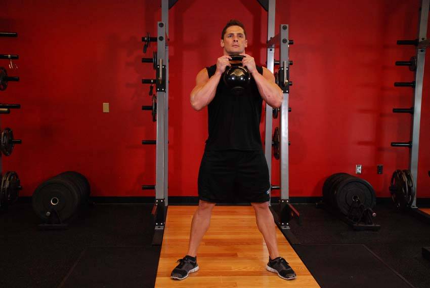 Goblet squat: start position