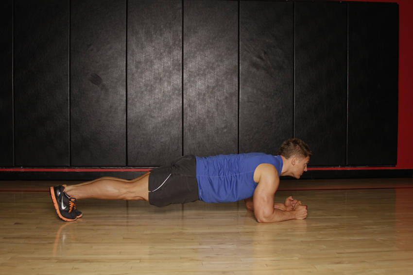 Front plank (knee or full): end position