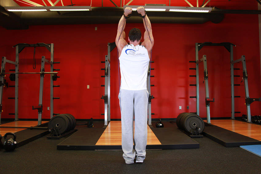 Band shoulder press: end position