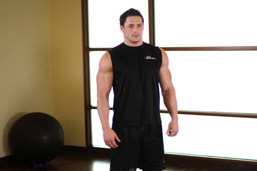 Shoulder cross-body stretch: start position