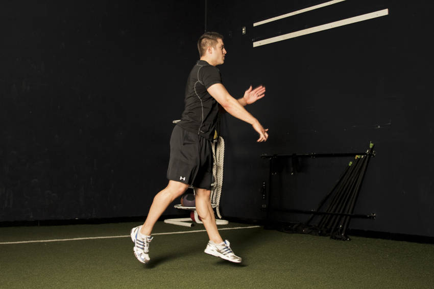 Split jump: end position